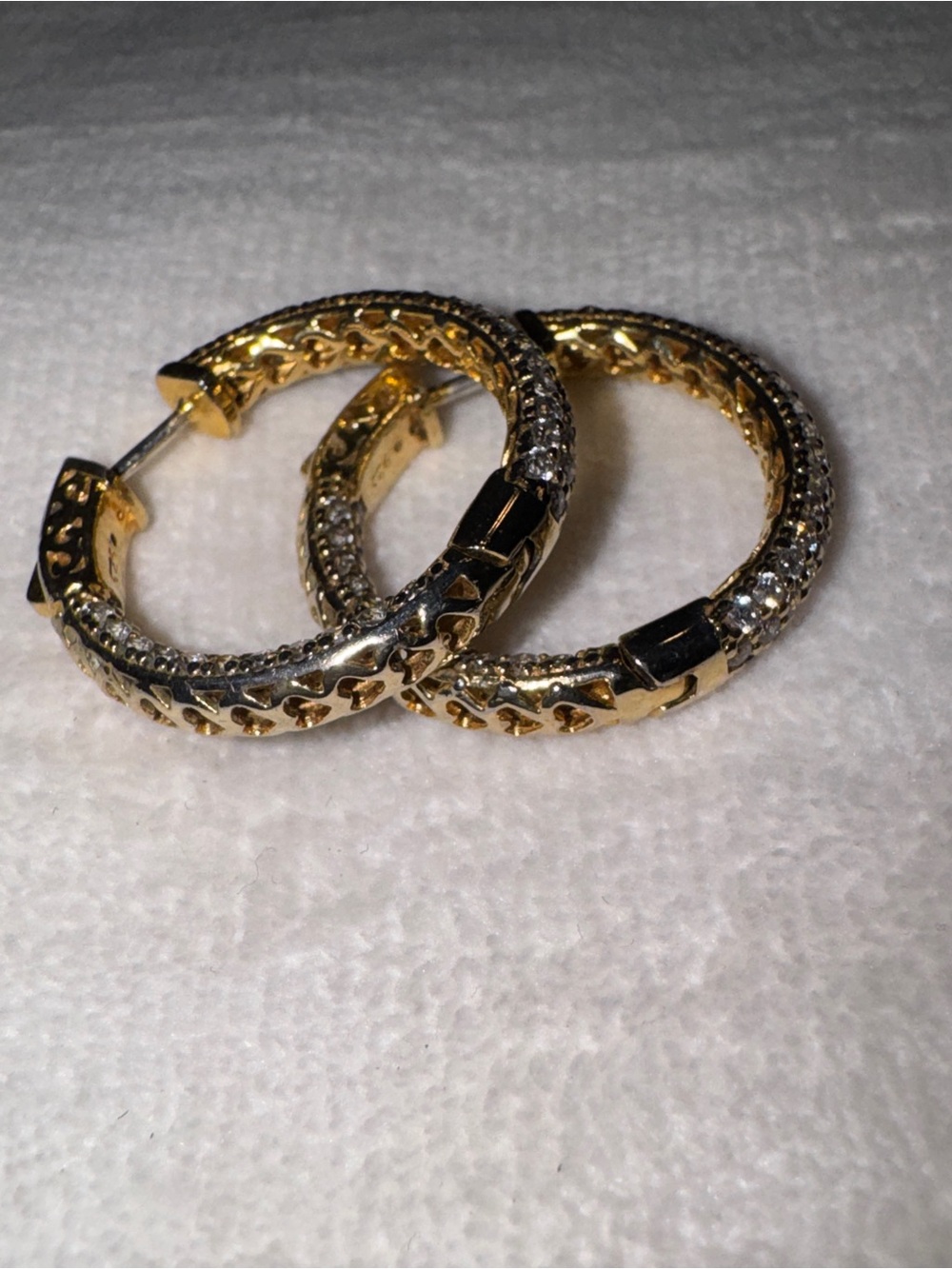 Brighton Gold-Tone Crystal Pave Hoop Earrings